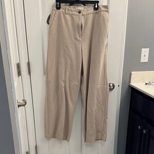Women’s Tan, High Waisted, Wide Legged Pants